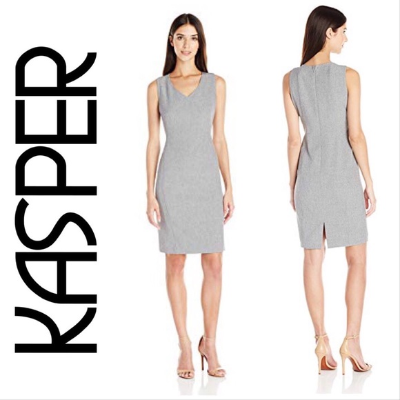Kasper Dresses & Skirts - Jasper V-Neck Sheath Dress